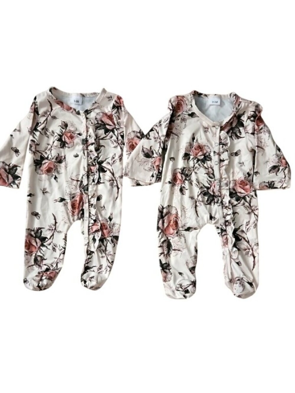 Baby Girl 4 Piece Clothing Lot New Floral Size 0-3 months Footed Onesies